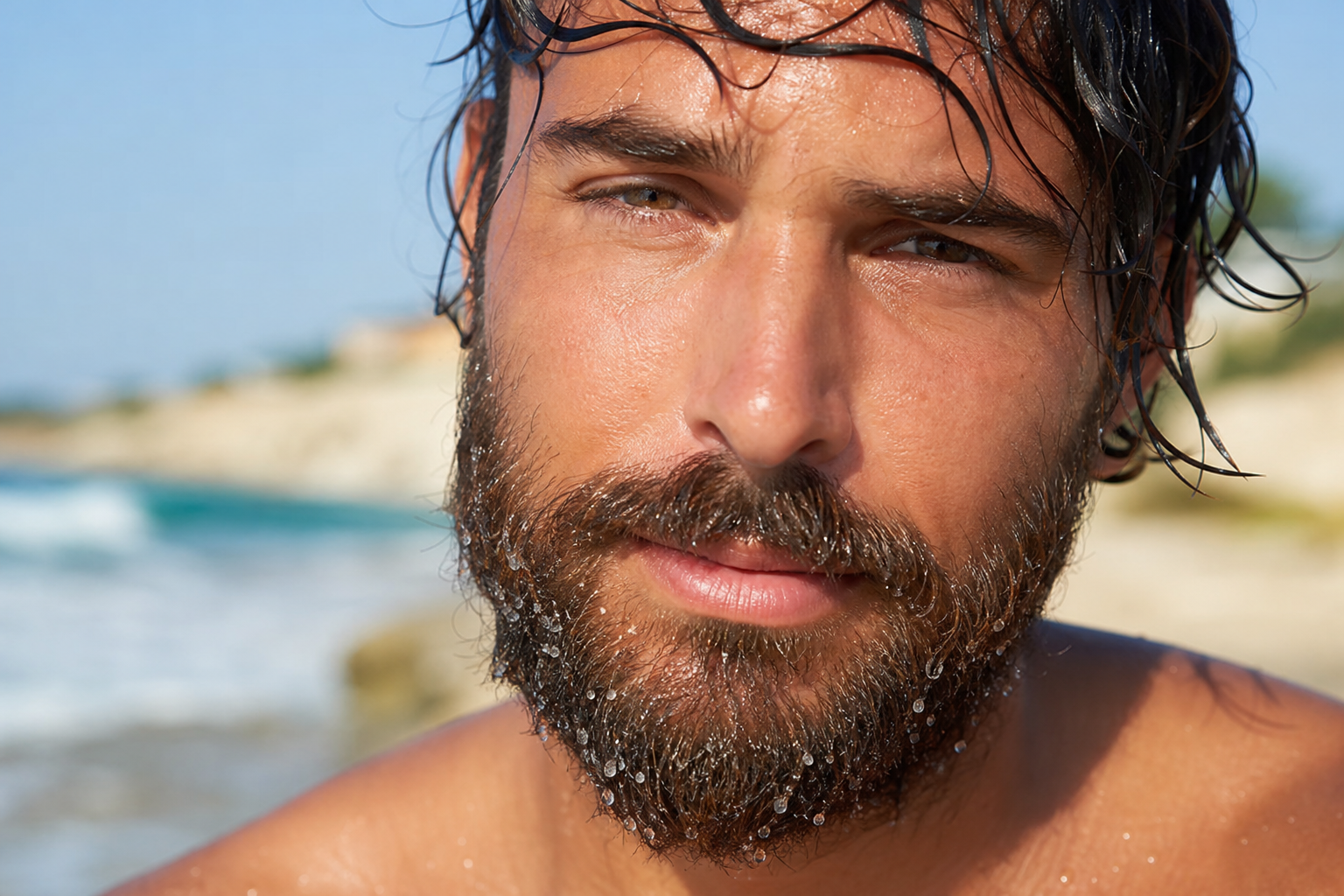 What Chlorine, Salt Water, and Sun Actually Do to Your Beard — article illustration